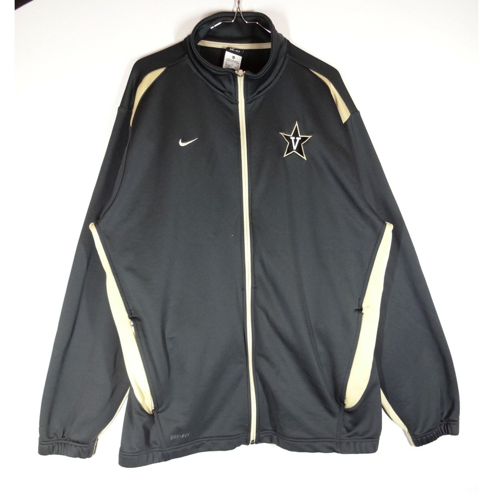 Nike Track Jacket Mens XL Black Vanderbilt Commodores Dri-FIT Full Zip Sideline